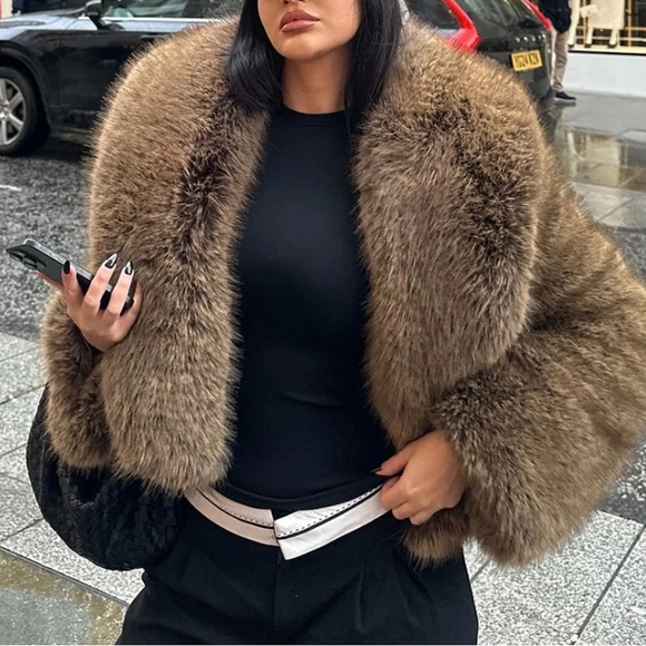 Fashion Nova Brown Fur Coat - Picture 5 of 9